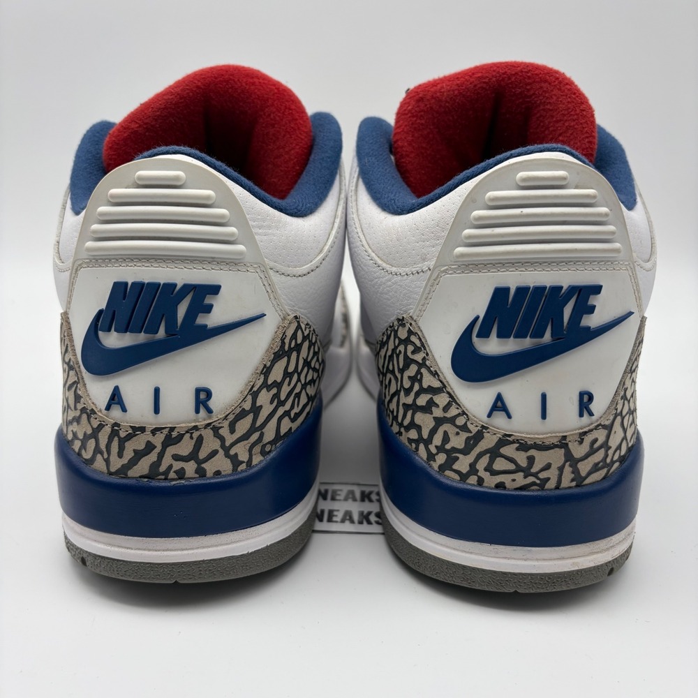 Air Jordan 3 Retro True Blue 2016 White Blue Red 854262-106 Mens 11.5 - Picture 6 of 8